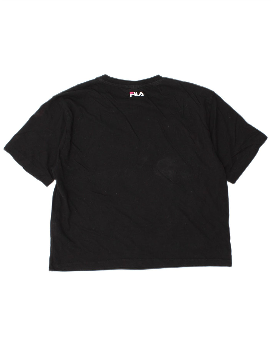 Tricou Crop Graphic Fila pentru femei Top UK 12 Medium Black Bumbac