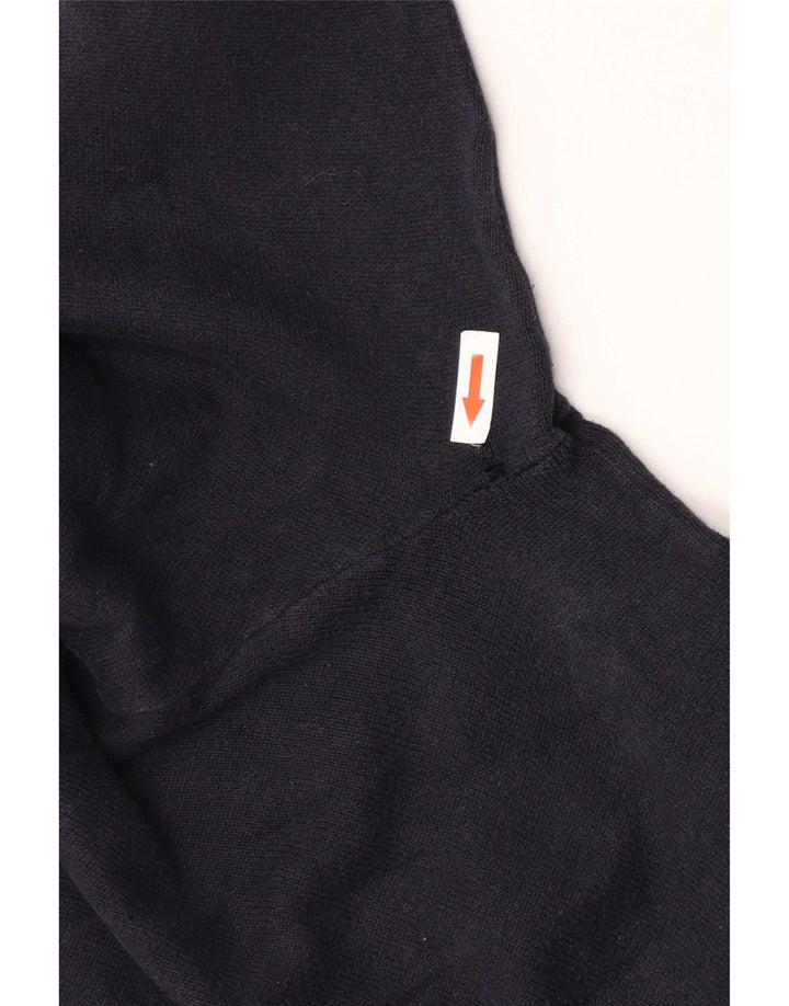 Gap Mens Button Neck Sweatshirt Jumper Large Navy Blue Cotton