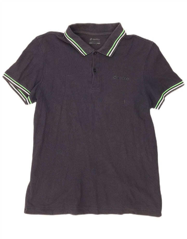 Tricou polo pentru bărbați Lotto, bumbac, albastru bleumarin mediu