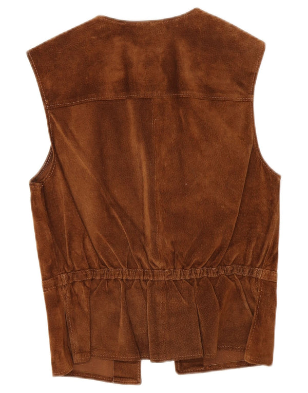 Vesta de piele intoarsa pentru femei Petite Mademoiselle UK 10 Maro mic