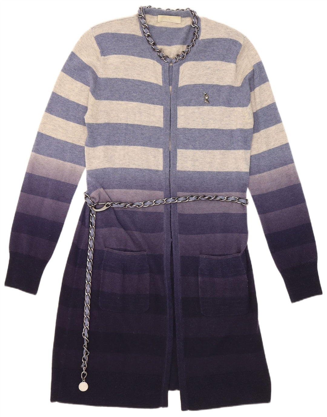 Pulover cardigan pentru femei Roberta Scarpa IT 46 mare bleumarin cu dungi