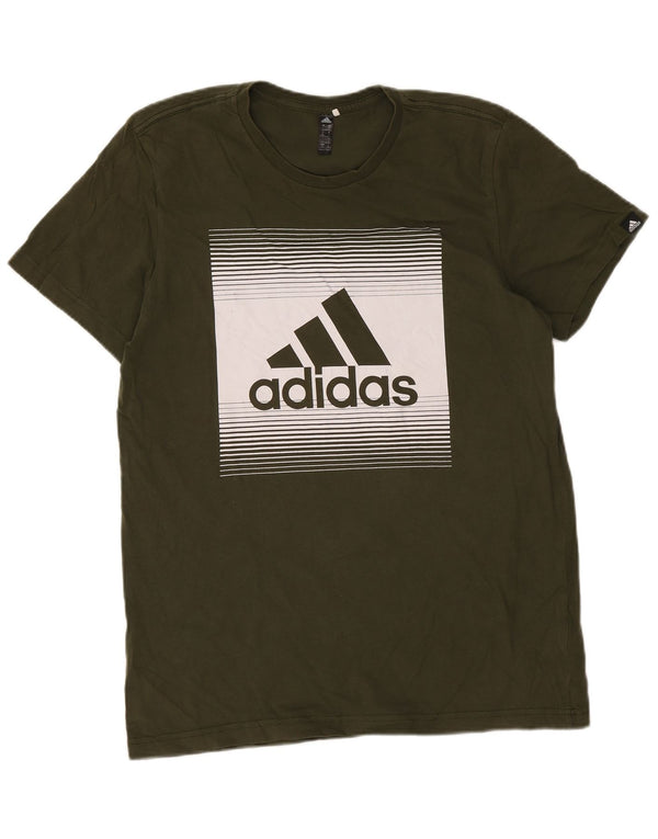 Tricou grafic Adidas pentru bărbați Top mare din bumbac verde