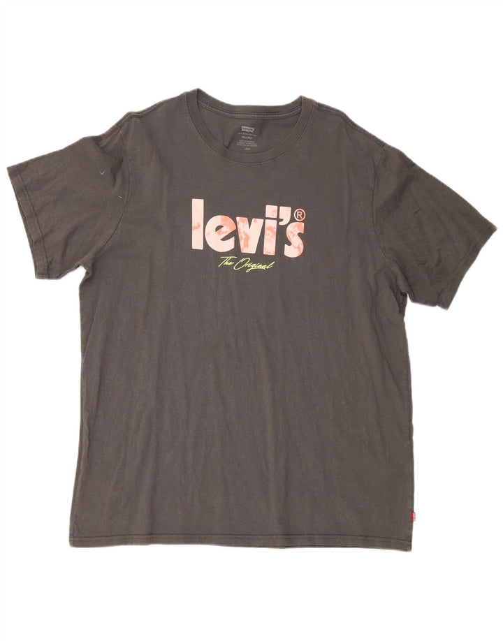Tricou cu grafic relaxat Levi's pentru bărbați Top mare din bumbac gri