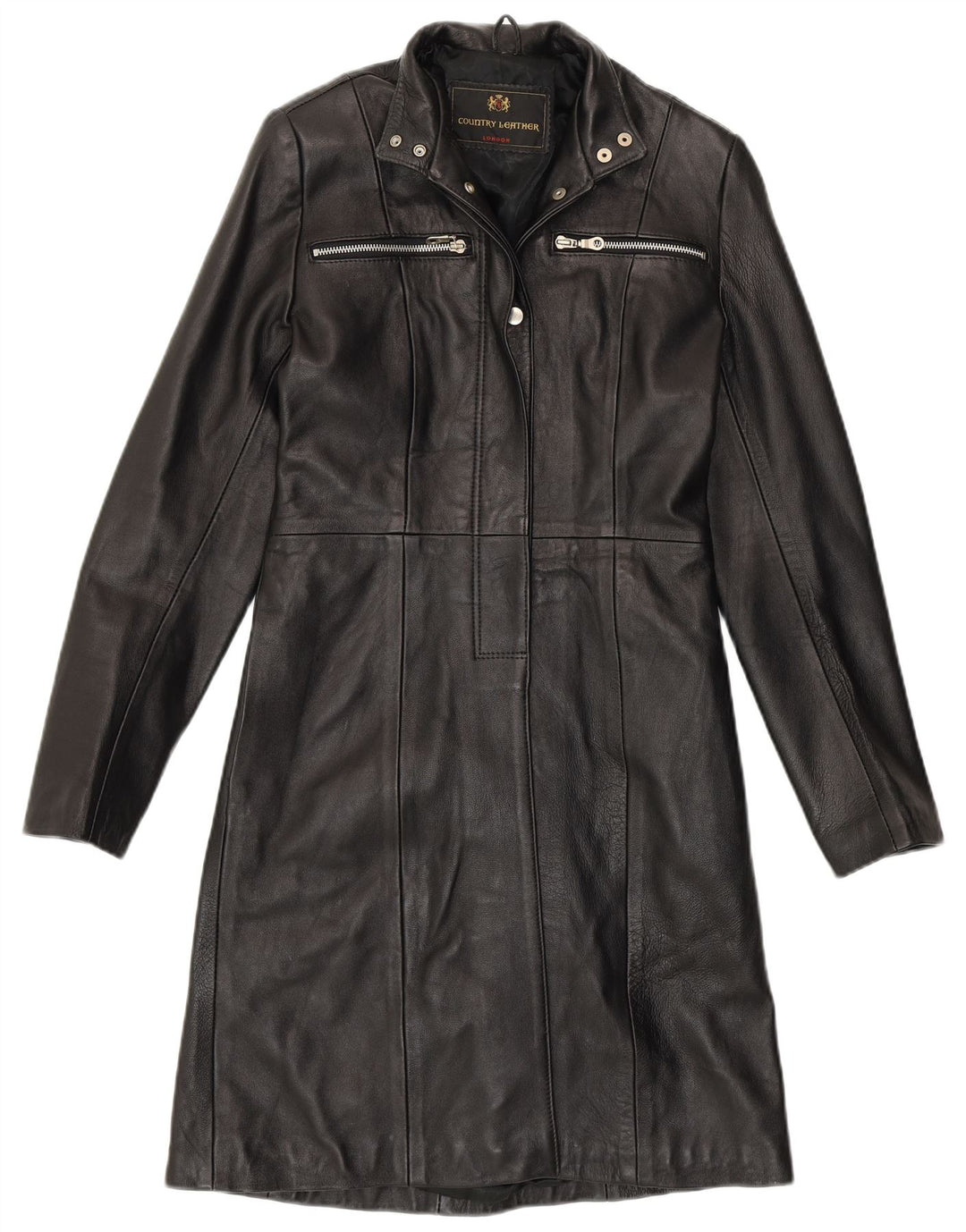 Palton de piele pentru femei VINTAGE UK 8 Mic din piele neagră