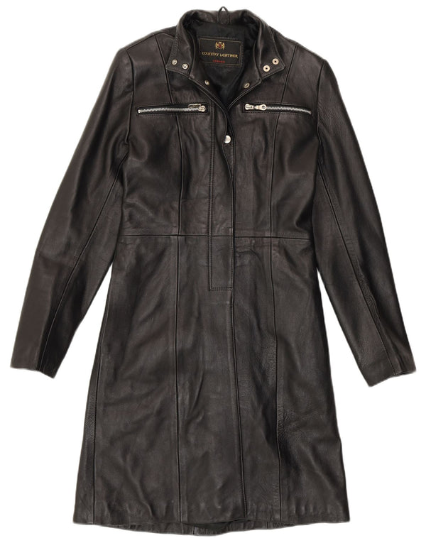 Palton de piele pentru femei VINTAGE UK 8 Mic din piele neagră