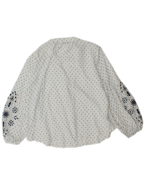 MINT VELVET Bluză cămașă pentru femei UK 16, mare, alb, floral din bumbac