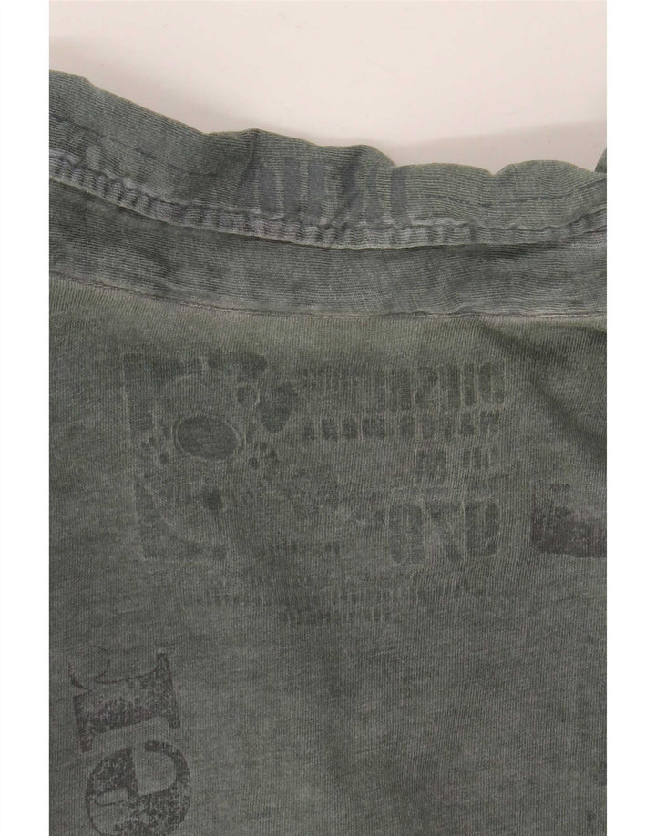 Tricou polo cu grafic pentru bărbați Diesel, bumbac verde mediu