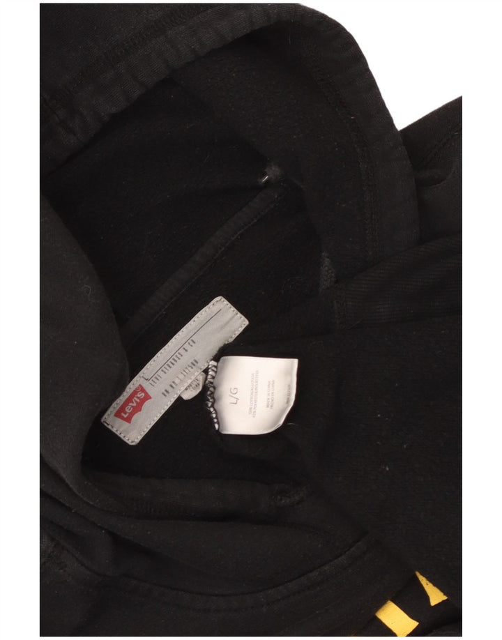Pulover cu capota cu grafic Levi's pentru bărbați, mare, negru, bumbac