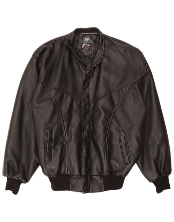 Jachetă de piele Pervin pentru bărbați UK 42 XL Negru