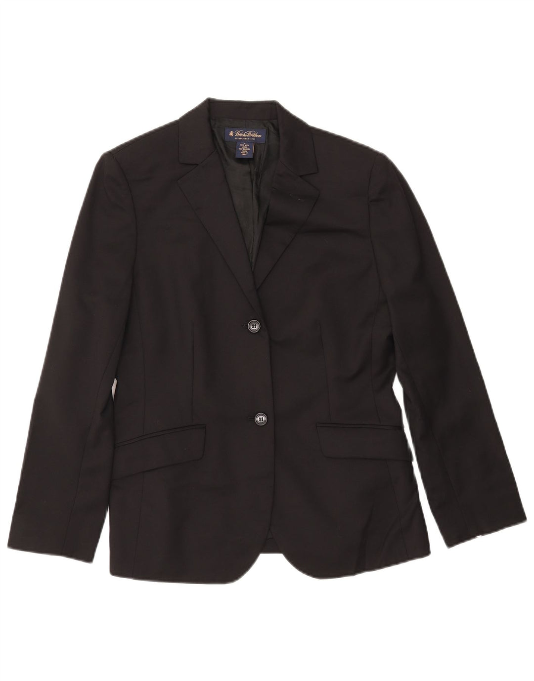 BROOKS BROTHERS Jachetă Blazer cu 2 nasturi pentru femei US 6 Medium Negru Lână