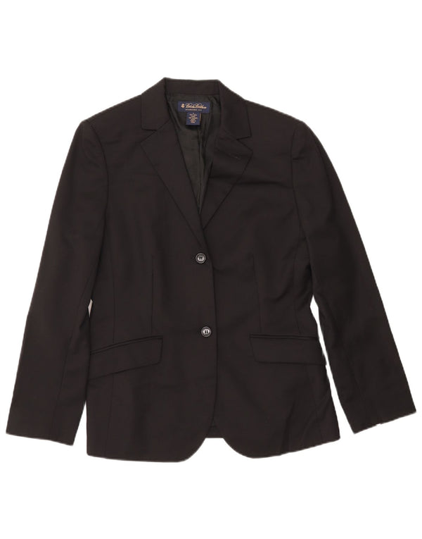 BROOKS BROTHERS Jachetă Blazer cu 2 nasturi pentru femei US 6 Medium Negru Lână