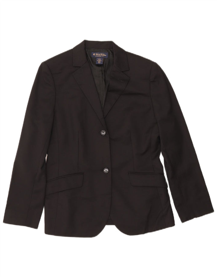 BROOKS BROTHERS Jachetă Blazer cu 2 nasturi pentru femei US 6 Medium Negru Lână