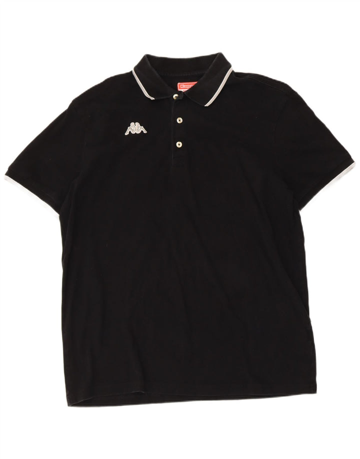 KAPPA Mens Polo Shirt 2XL Black Cotton