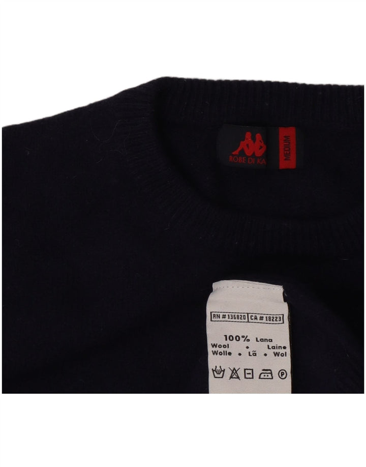 Pulover Kappa pentru damă cu gât roșu, lână, albastru marin mediu UK 14