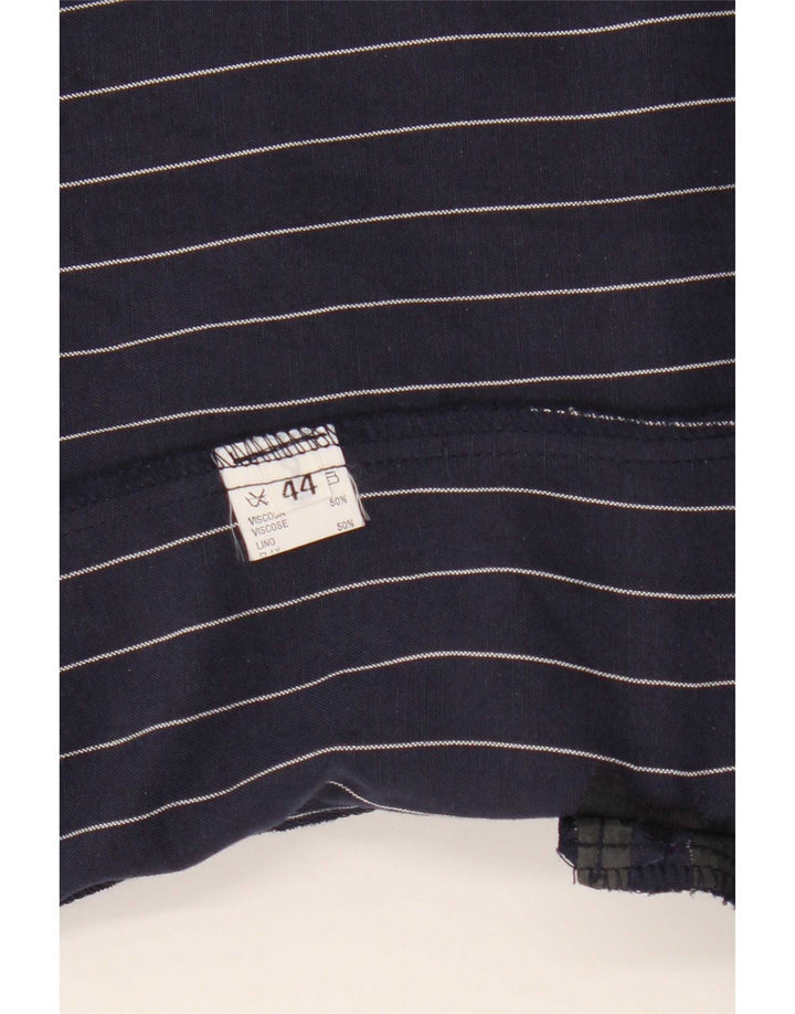 Jachetă vintage pentru femei cu 4 nasturi IT 44 Medium bleumarin cu dungi