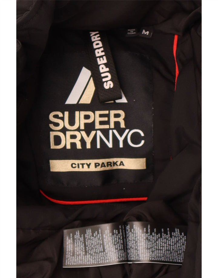 Jachetă parka grafică cu glugă Superdry pentru femei UK 14 Medium Black Winter