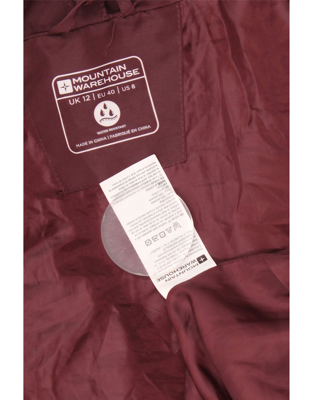 Jachetă de ploaie cu glugă pentru femei Mountain Warehouse UK 12 Burgundy mediu