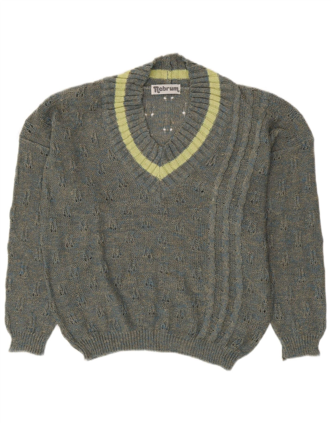 VINTAGE Pulover cu decolteu în V pentru femei UK 18 XL gri