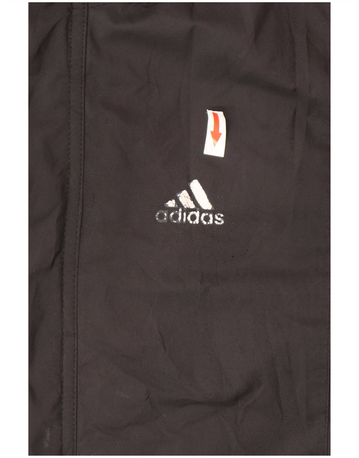 Jachetă de vânt cu grafică Adidas pentru băieți 13-14 ani, neagră, poliamidă