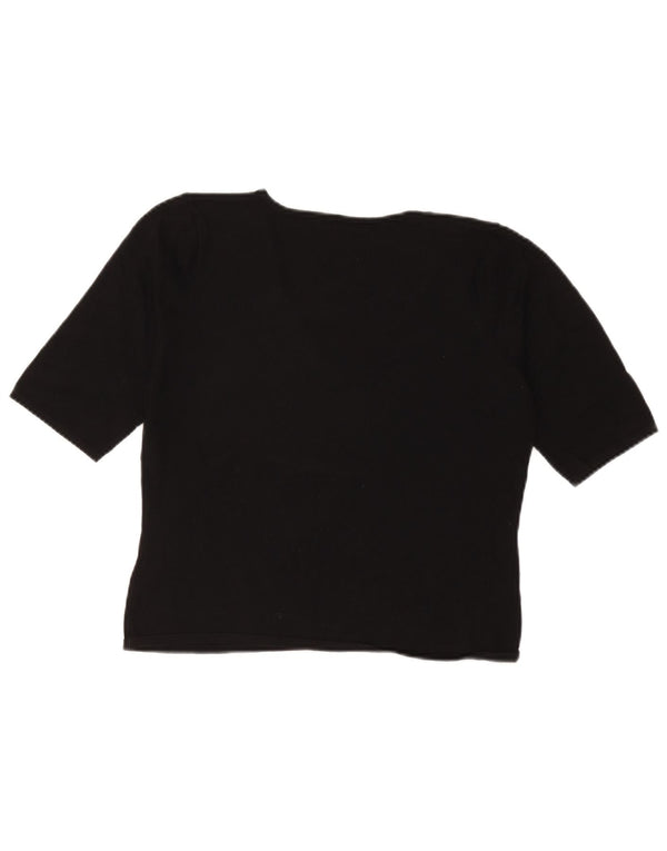 Marks & Spencer Tricou Crop Top pentru femei UK 16 Large Black Viscose