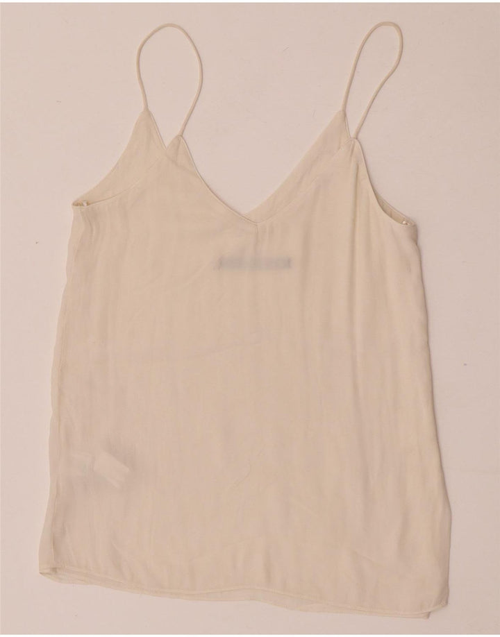 Top camis pentru femei Zara UK 6 XS poliester alb