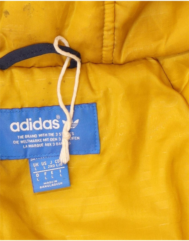 Palton căptușit cu glugă pentru bărbați Adidas UK 40 Poliester mare, albastru bleumarin