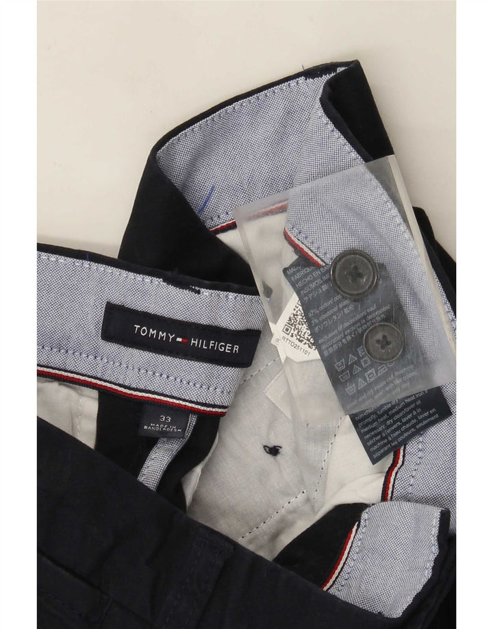 Pantaloni scurți chino Tommy Hilfiger pentru bărbați W33, bumbac mediu albastru bleumarin