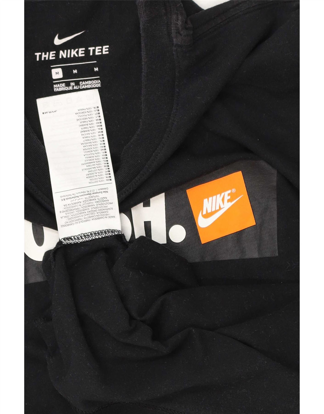 Tricou cu grafic Swoosh Nike pentru bărbați Top mediu din bumbac negru