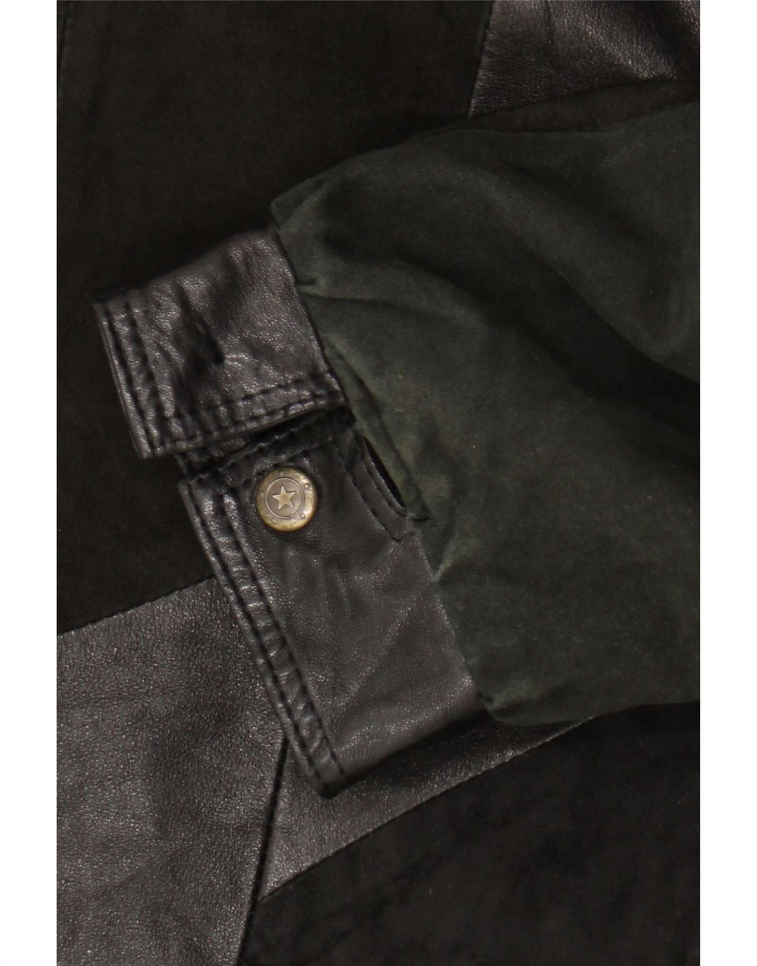 Jachetă din piele vintage pentru femei UK 20 2XL negru mozaic retro