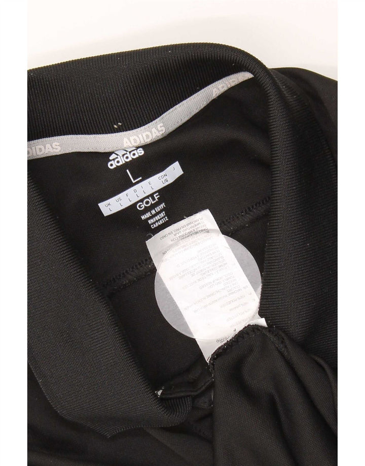 Polo de golf pentru bărbați Adidas, mare, negru, poliester