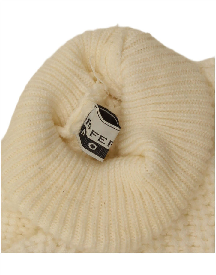 Pulover vintage pentru bărbați cu gât rulat, XL, alb