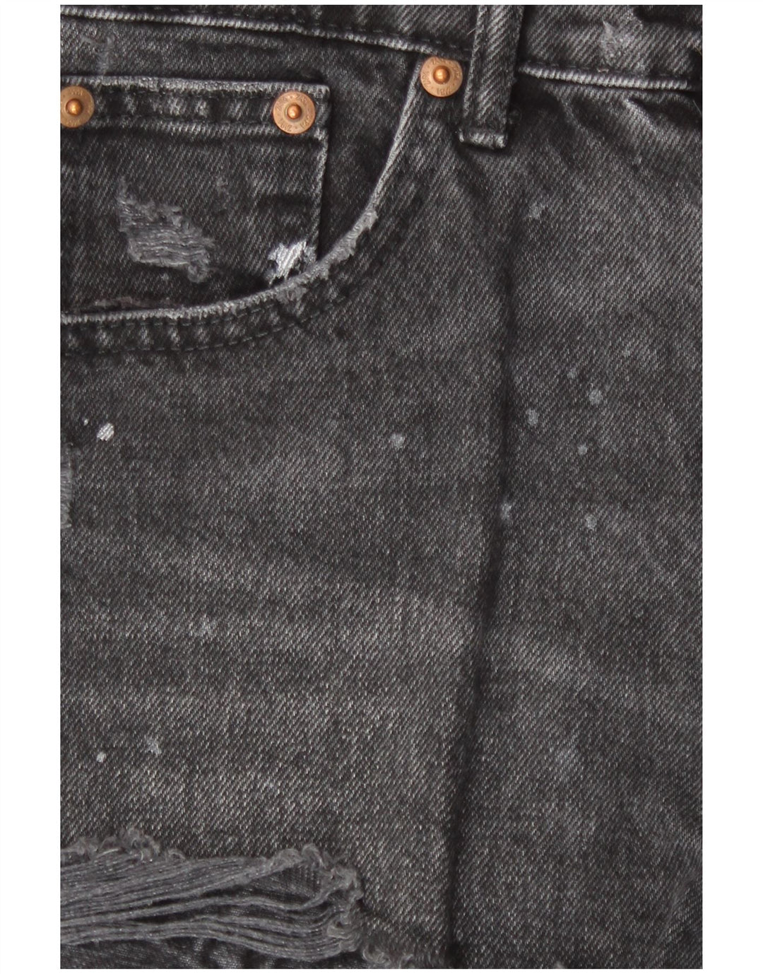 Pantaloni scurți din denim învechit pentru femei Zara EU 36 XS W26 Negru