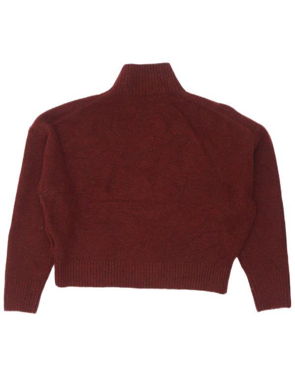 Pulover oversized cu gât țestoasă pentru femei Zara UK 14 Burgundy mediu