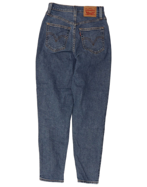 Blugi conici cu talie înaltă Levi's pentru femei Mom Jean L24 L27 Bumbac albastru