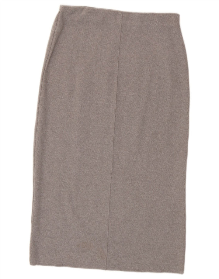 Fusta Midi pentru femeie cu talie înaltă Zara Medium W28 Poliester gri