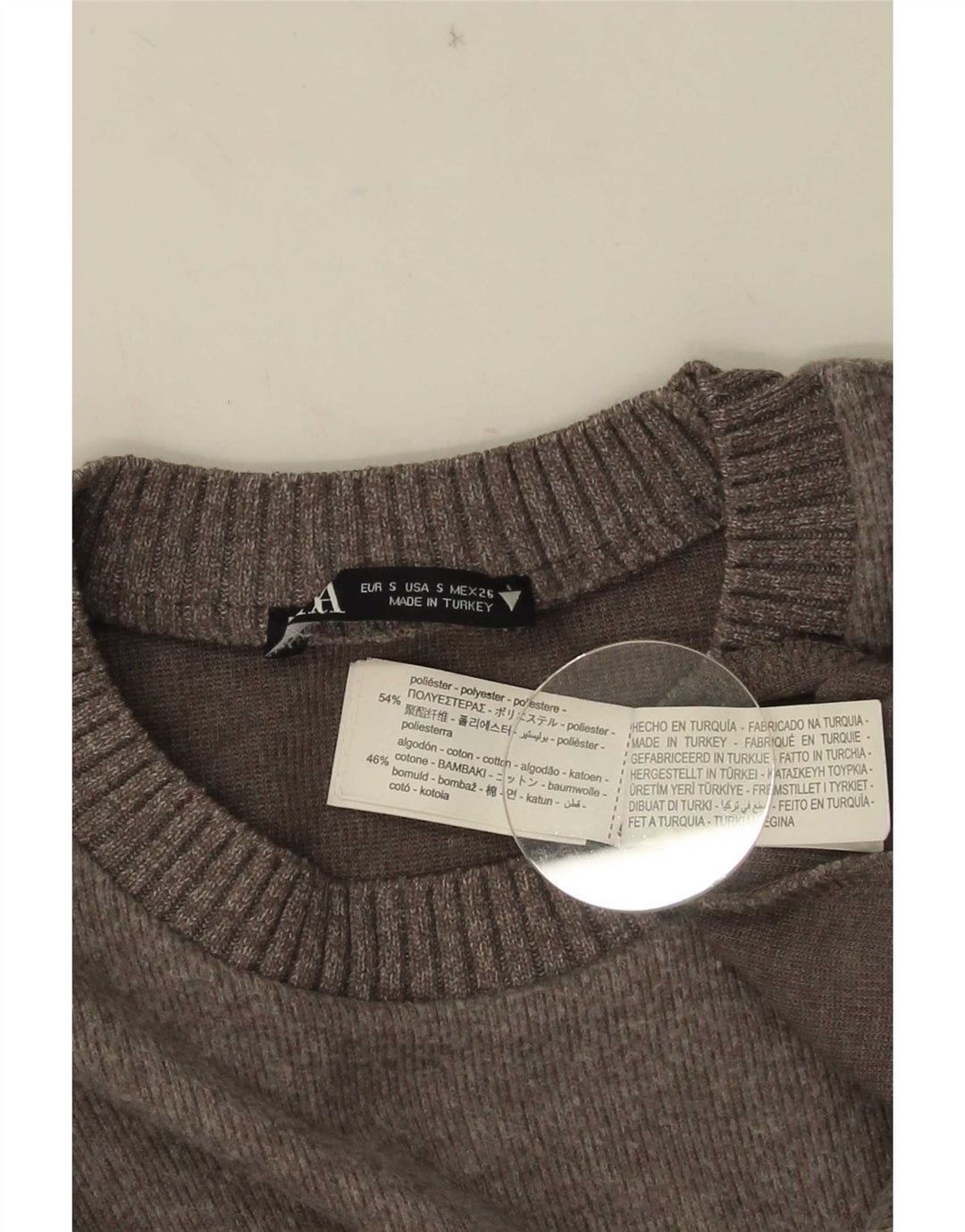 Pulover supradimensionat pentru femei Zara, cu gâtul turn, UK 10, poliester, gri mic