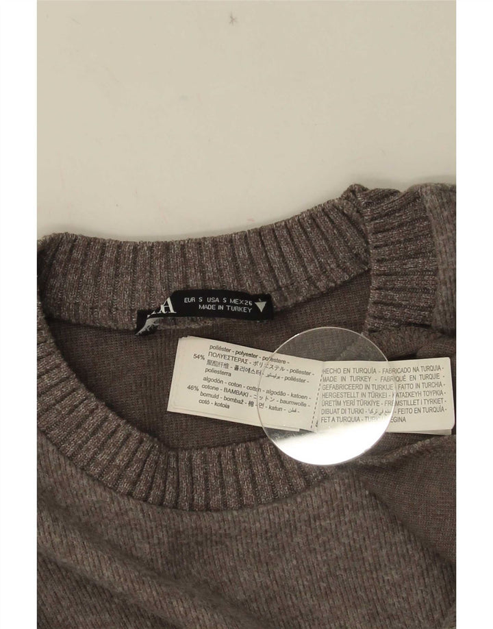 Pulover supradimensionat pentru femei Zara, cu gâtul turn, UK 10, poliester, gri mic