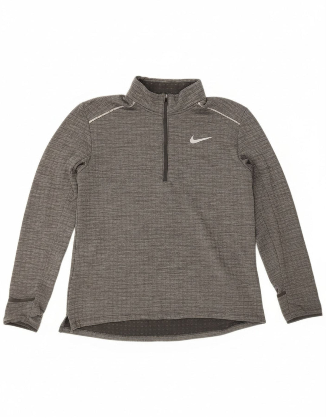 Top de trening Nike pentru bărbați, cu fermoar și gât, din poliester cu pături gri