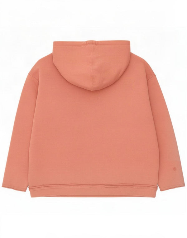 Pulover cu glugă supradimensionat cu grafic Adidas pentru femei UK 14 mare bumbac roz
