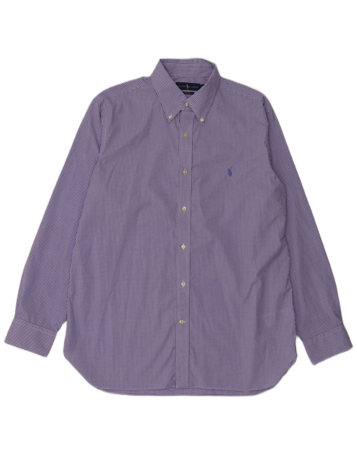 Cămașă pentru bărbați Ralph Lauren Mărimea 16 1/2 mare din bumbac vichy albastru