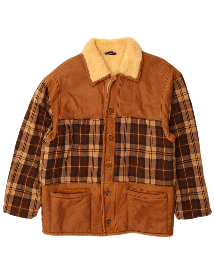 Jachetă din shearling pentru bărbați Barbieri IT 48 Medium Brown Check