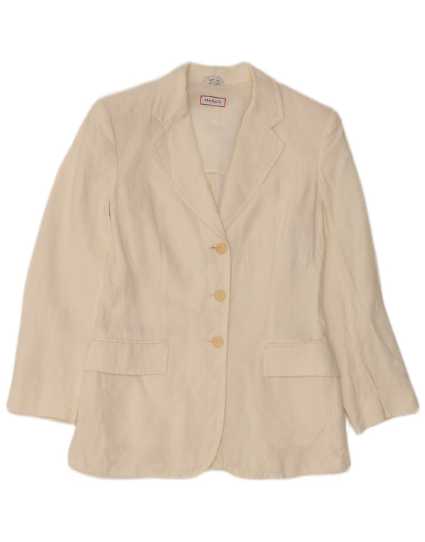 Blazer pentru femei Max & Co. Jachetă cu 3 nasturi UK 8 Mic, in alb