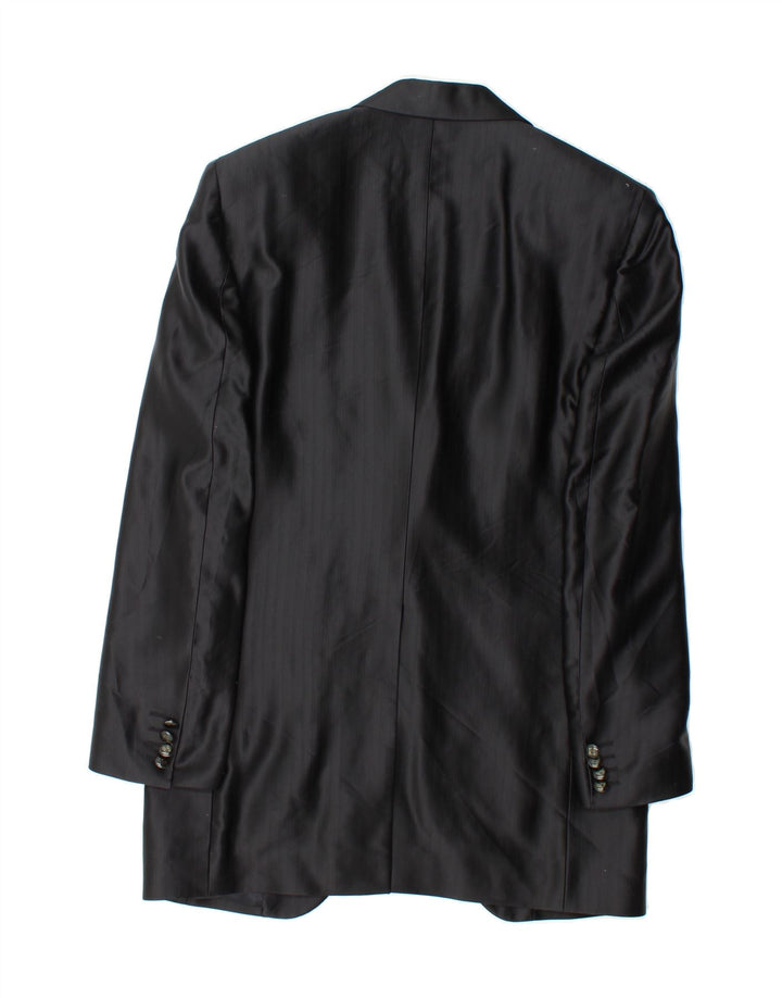 CARLO PIGNATELLI Mens 1 Button Blazer Jacket IT 48 Medium Black Striped Vintage Carlo Pignatelli and Second-Hand Carlo Pignatelli from Messina Hembry 