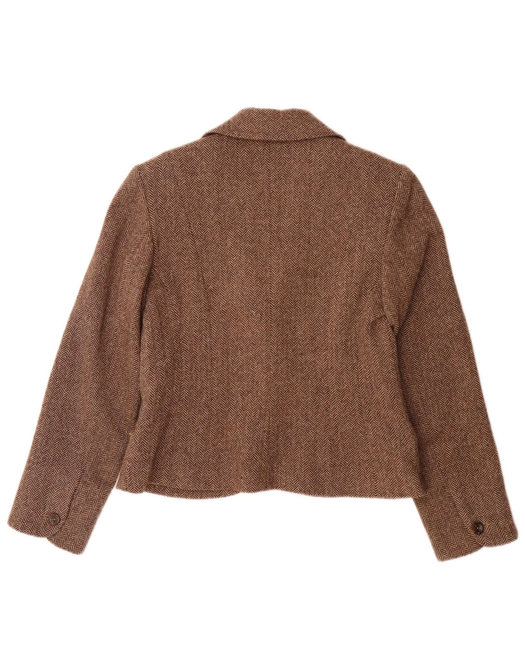 Sacou blazer pentru femei Monsoon, cu 2 nasturi, UK 12, maro mediu, lână în schemă