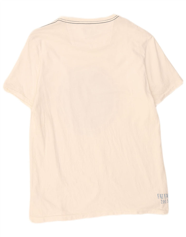 Tricou grafic pentru bărbați Fat Face Top mare din bumbac alb