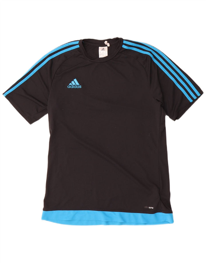 Tricou Adidas Climalite pentru bărbați Top Mediu Negru Poliester Colorblock