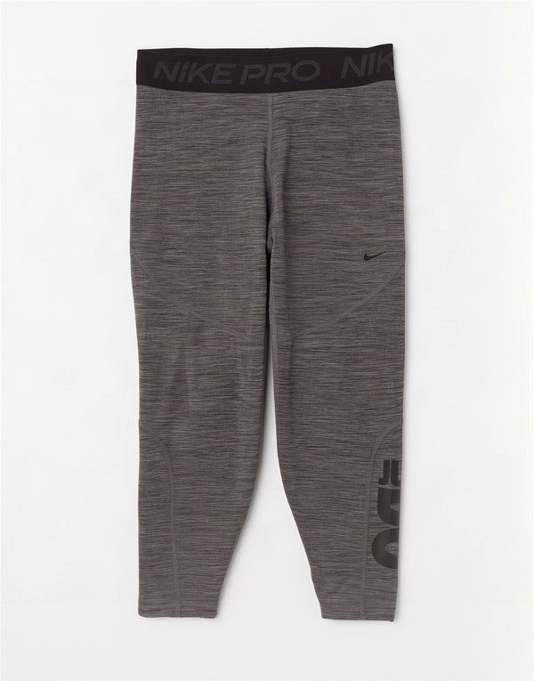 Leggings crop grafic Nike Dri Fit pentru femei UK 14, mare, gri, colorblock