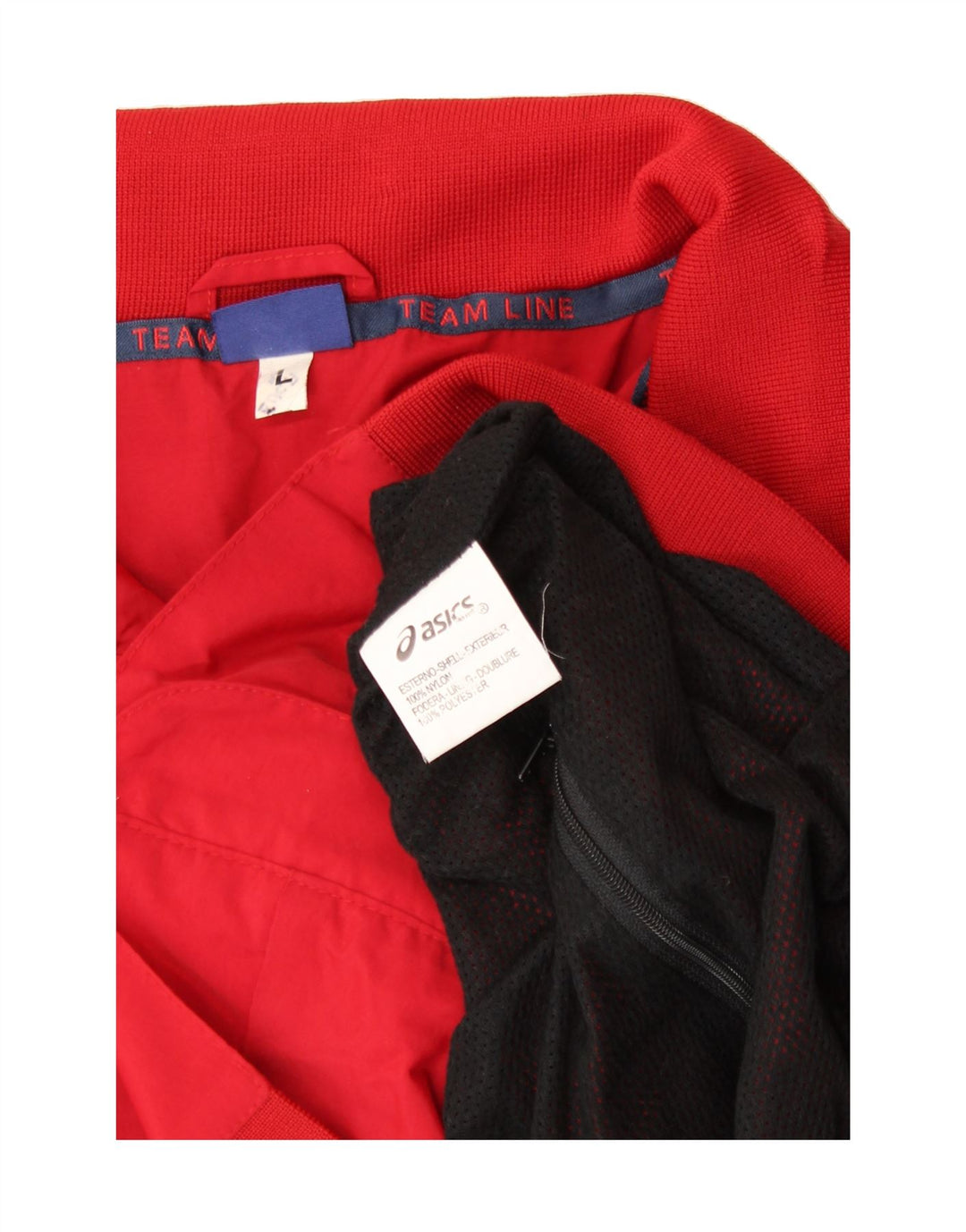 ASICS Mens Graphic Bomber Jacket UK 40 Large Red Nylon Vintage Asics and Second-Hand Asics from Messina Hembry 