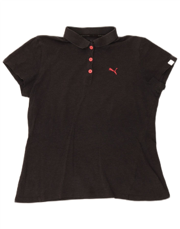 Tricou polo Puma pentru femei cu mânecă scurtă, cu formă regulată, UK 14, gri mediu