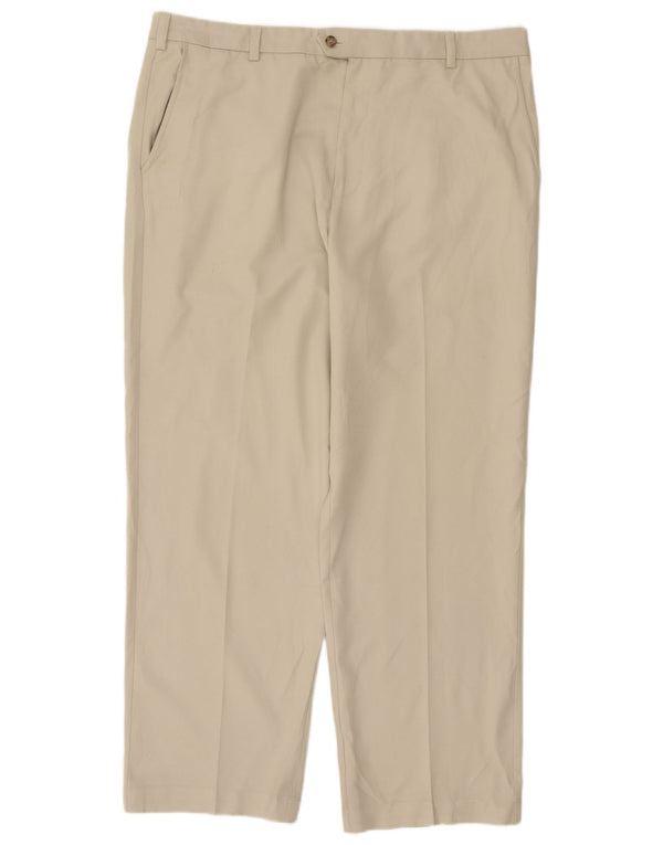 Pantaloni chino drept bărbați Izod L36 L32 Poliester alb